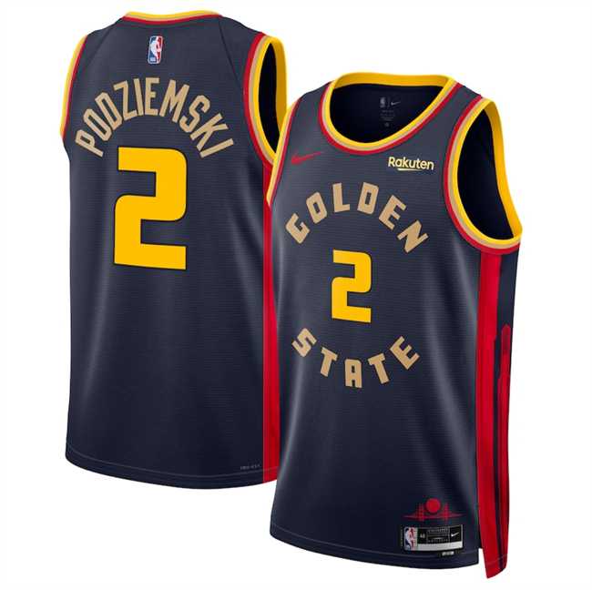 Men%27s Golden State Warriors #2 Brandin Podziemski Navy 2024-25 City Edition Stitched Jersey Dzhi